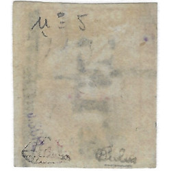 Maurice 1 penny vermillon timbre N°5A oblitéré, R.