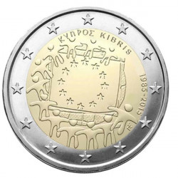 2 euros commémorative Chypre 2015 - 30 ans du drapeau européen.