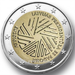 2 euros commémorative Lettonie 2015 - Présidence de l'Union européenne.