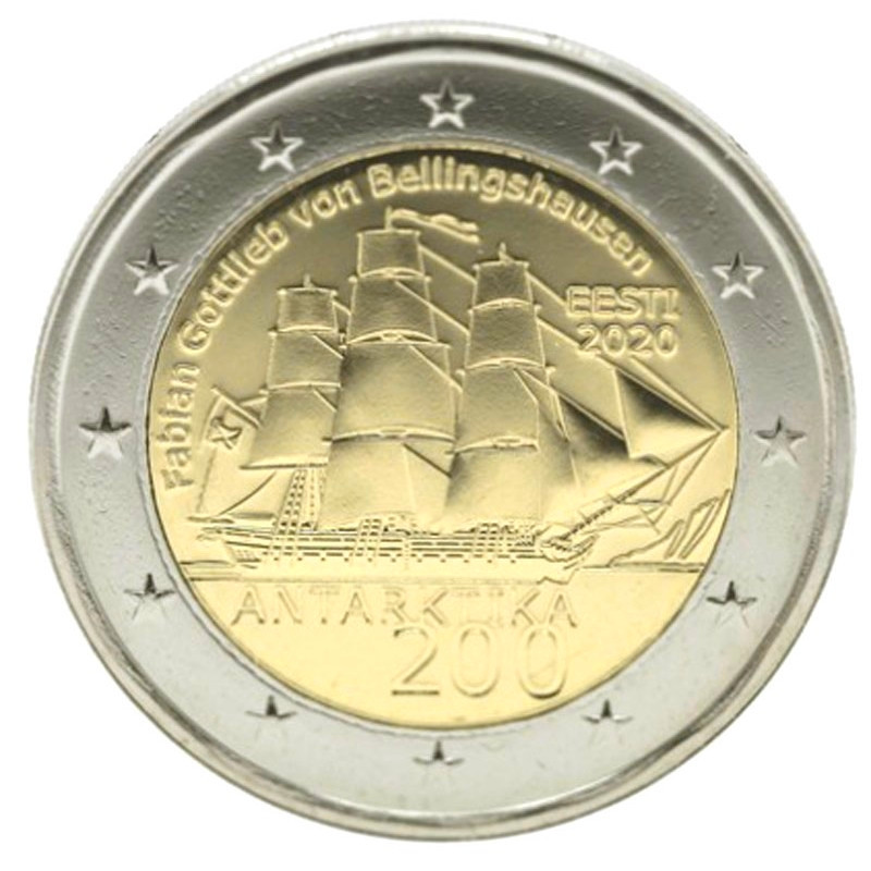 2 euros commémorative Estonie 2020 - Antarctique.