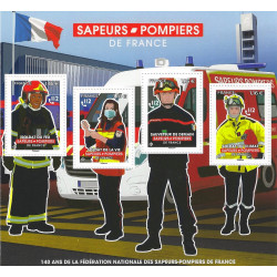 Feuillet de 4 timbres Sapeurs Pompiers N°F5584 neuf**.