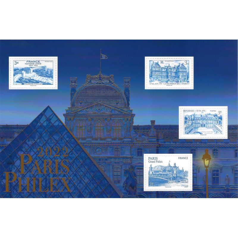 Feuillet doré de 4 timbres Monuments de Paris F5595 neuf**.