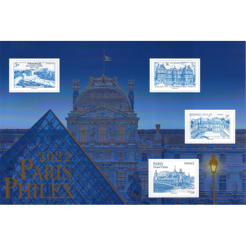 Feuillet doré de 4 timbres Monuments de Paris N°F5595 neuf**.