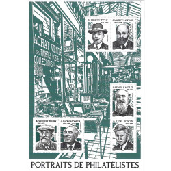 Bloc de 6 timbres Portraits de philatélistes neuf**.