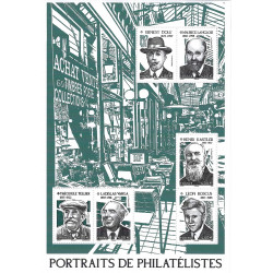 Feuillet de 6 timbres Portraits de philatélistes N°F5601 neuf**.