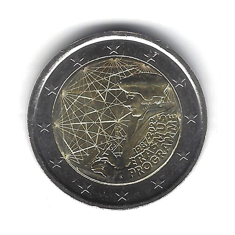 Piece 2 Euros Erasmus 2 euros commémorative Italie Erasmus 2022. - Philantologie