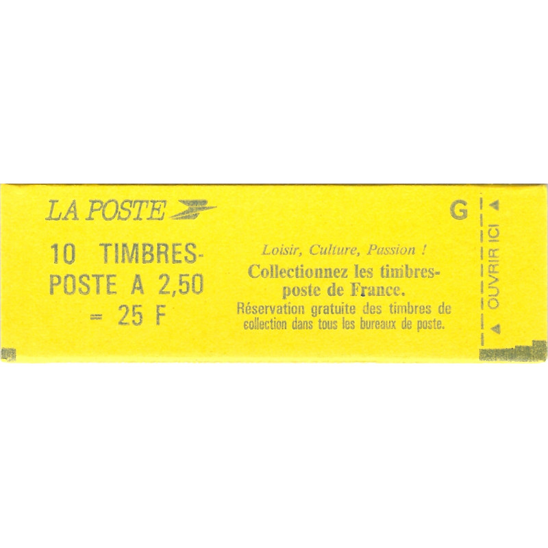 Carnet de 10 timbres Marianne de Briat N°2715-C3.