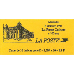 Carnet de 10 timbres Marianne de Briat D - La Poste Colbert.