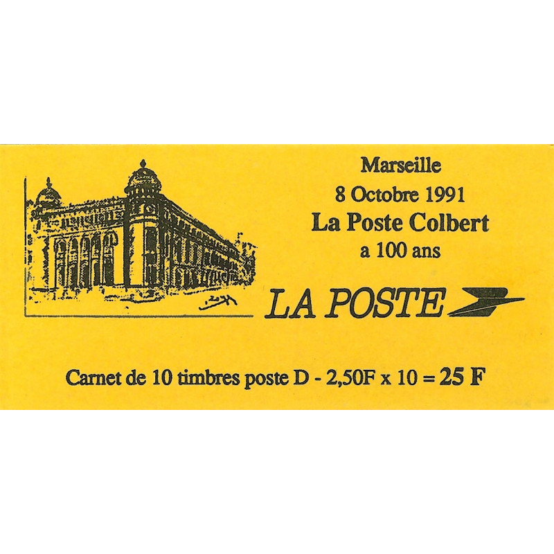 Carnet de 10 timbres Marianne de Briat D - La Poste Colbert N°2712-C1.