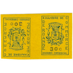 Timbre de grève Roanne N°14 paire tête-bêche neuf**.