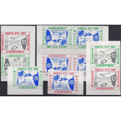 Lot de timbres de grève Bastia-Ajaccio 1989 neufs.