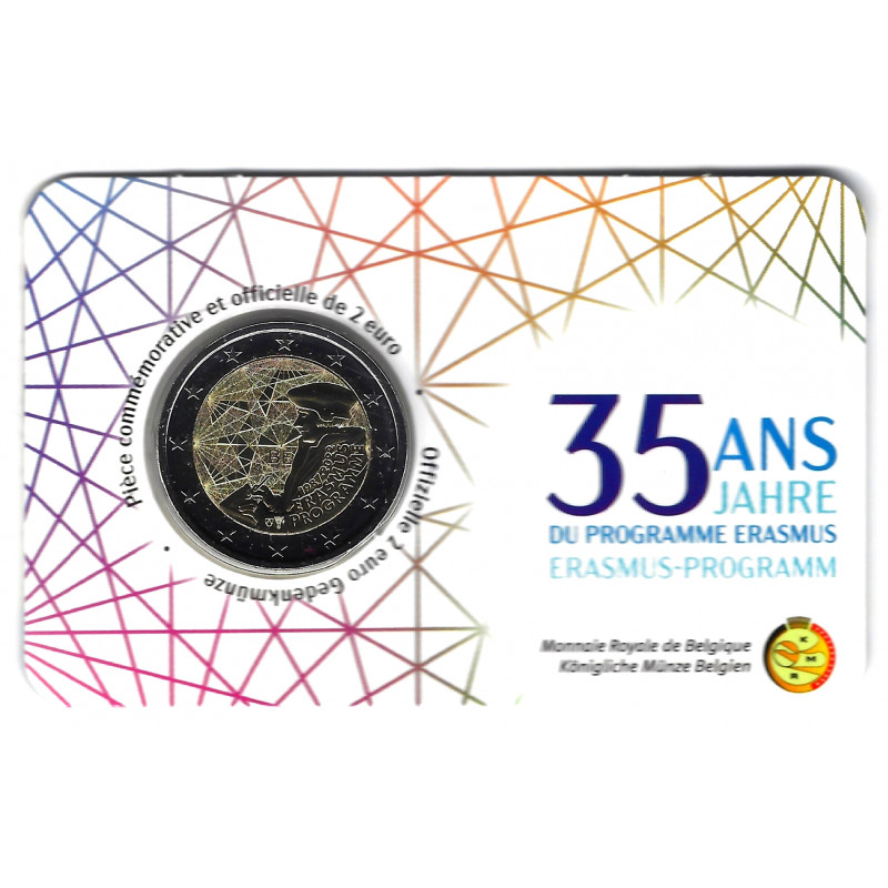 2 euros coincard BU Belgique Erasmus 2022 - version française.