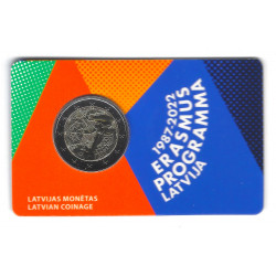 2 euros coincard BU Lettonie Erasmus 2022.