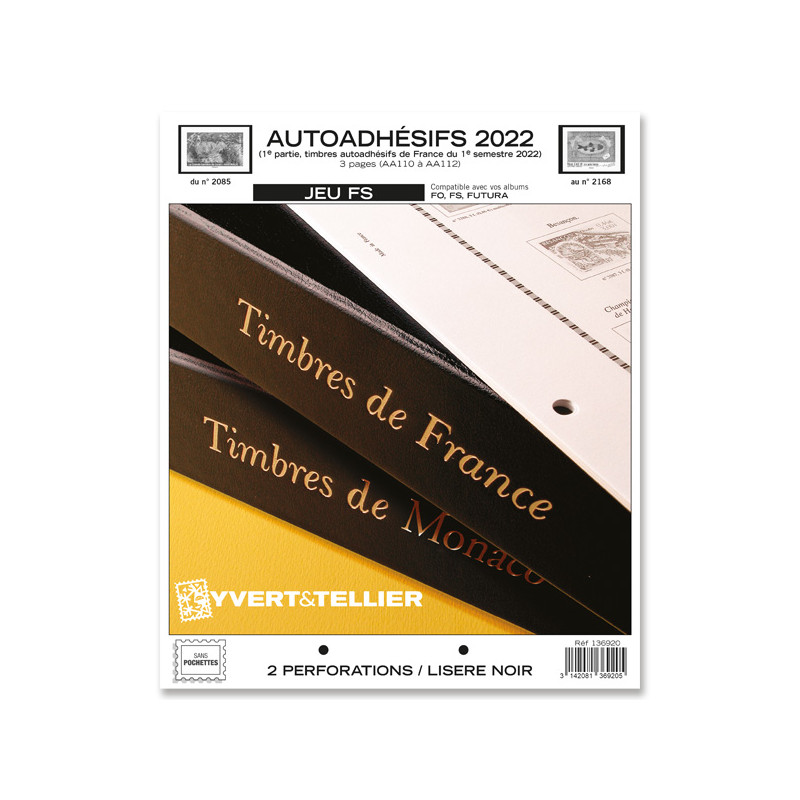 Jeux FS France timbres autoadhésifs 2022 premier semestre.