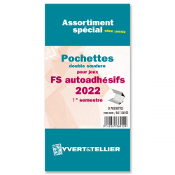 Assortiment de pochettes pour jeux timbres autoadhésifs FO/FS 2022 premier semestre.