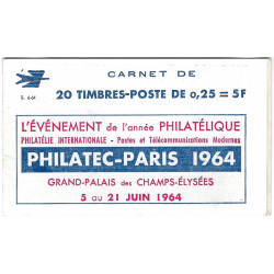 Carnet de 20 timbres type Décaris avec publicité Philatec.
