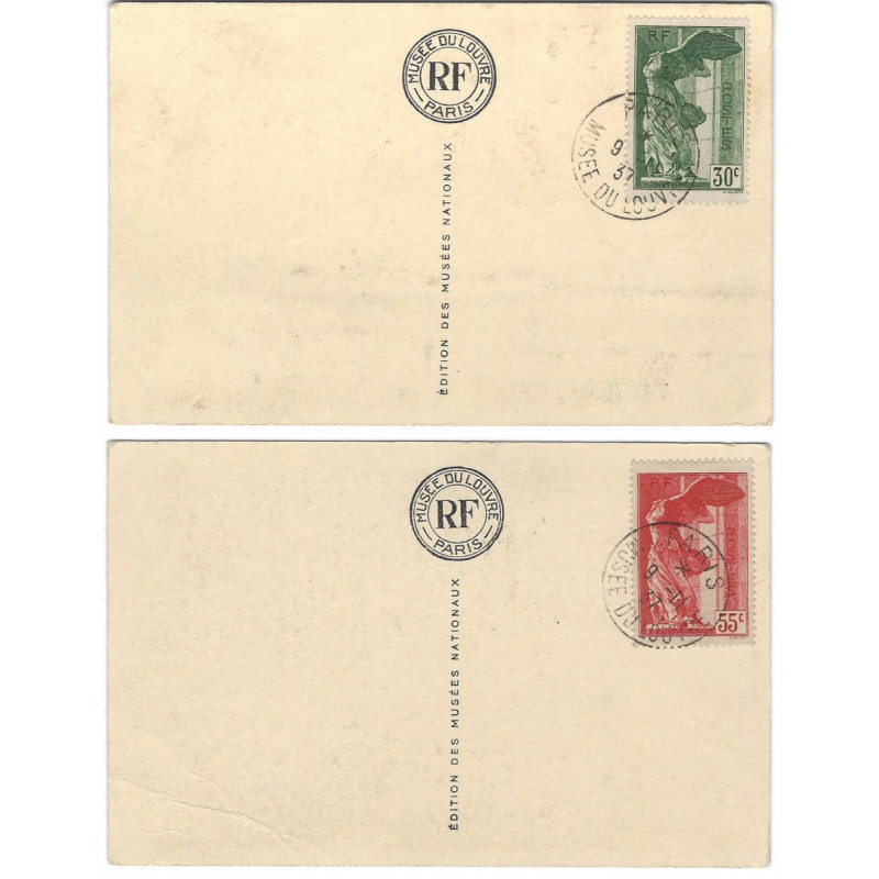 Samothrace timbres N°354-355 oblitérés sur CP officielle.