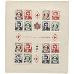 Monaco bloc-feuillet de timbres N°4B Croix-Rouge neuf**.