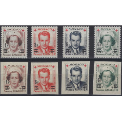 Croix-Rouge timbres de Monaco N°379A-382B série neuf**.