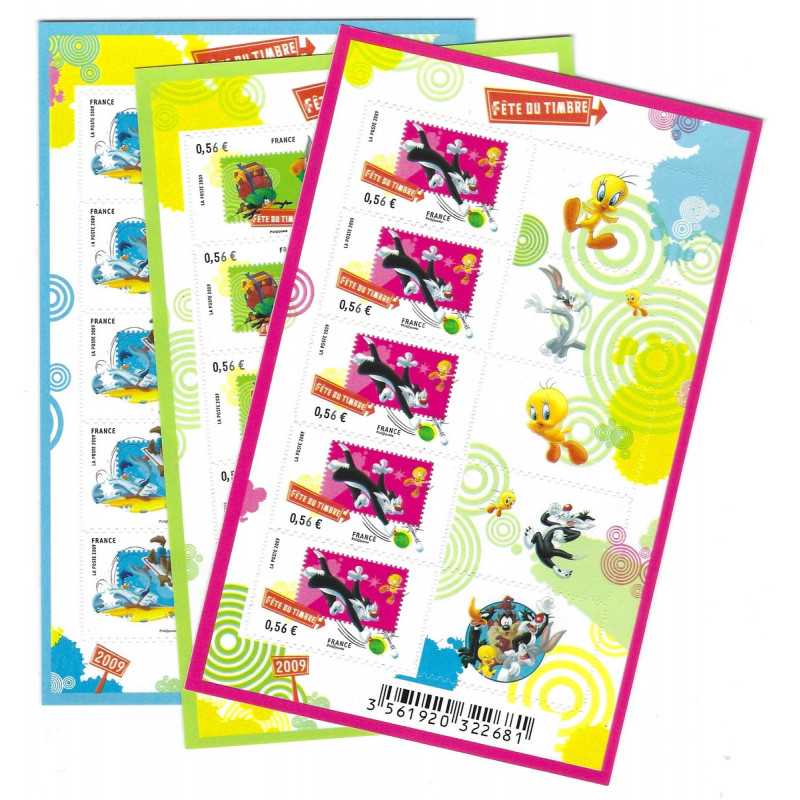 Feuillets de timbres Looney Tunes autoadhésifs F271 - F273.
