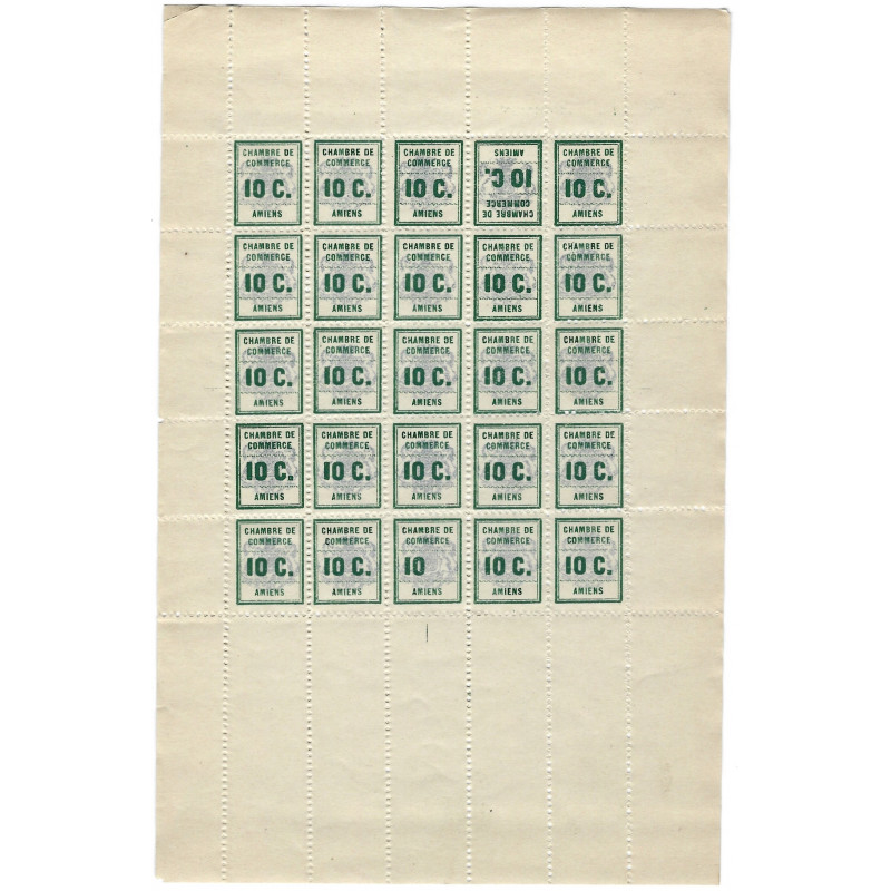 Timbre de grève Amiens N°1 feuille de 25 neuf**.