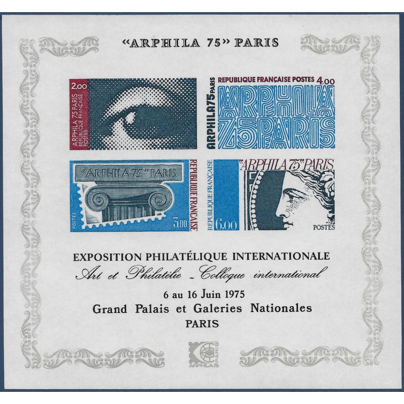 Bloc-feuillet de timbres N°7a Arphila non dentelé neuf**.