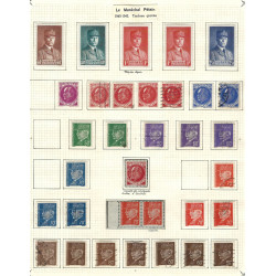 Collection timbres de France 1940-1946 neufs et oblitérés.