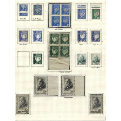 Collection timbres de France 1940-1946 neufs et oblitérés.