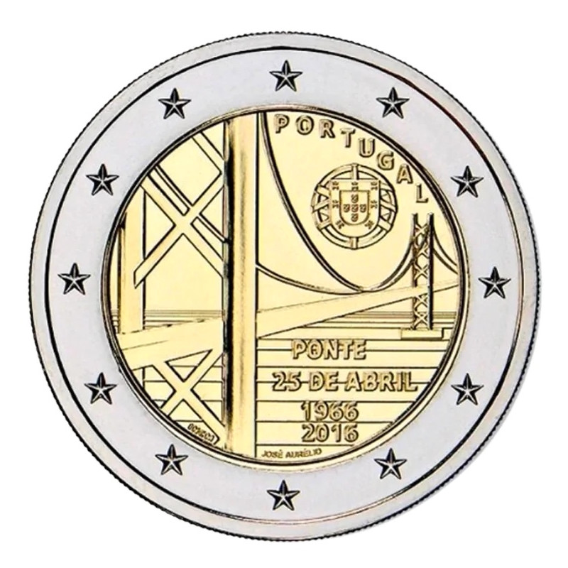2 euros commémorative Portugal 2016 - Pont suspendu.