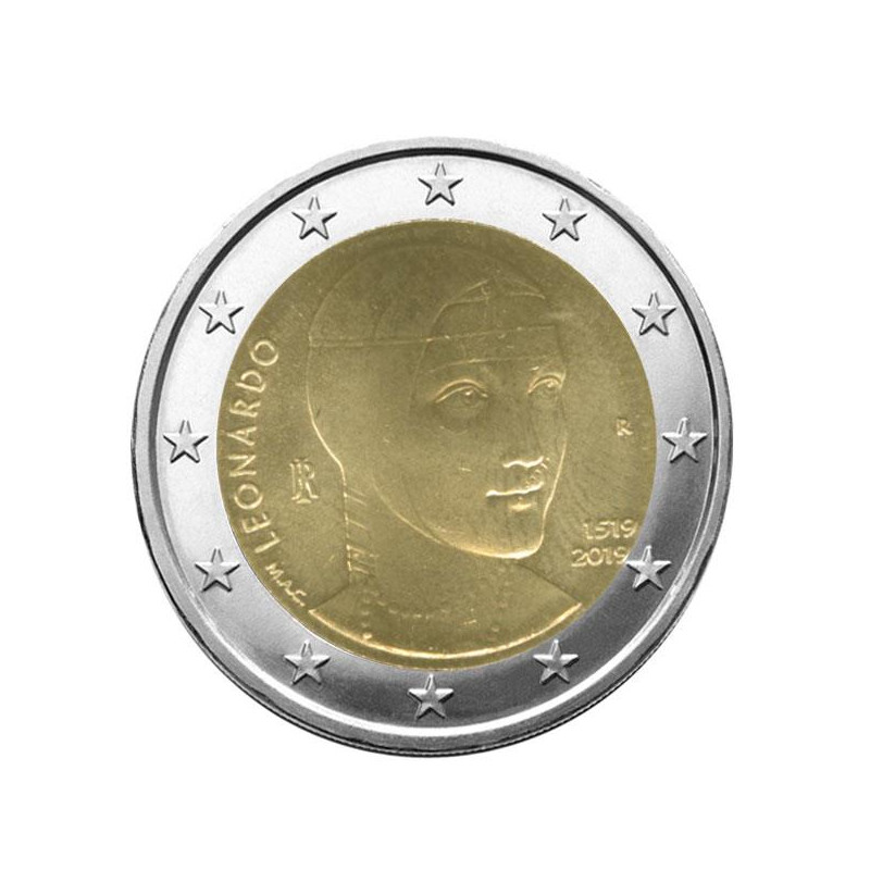 2 euros commémorative Italie 2019 - Léonard de Vinci.