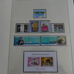 Collection timbres de Monaco 1989-1996 neufs en album Lindner.