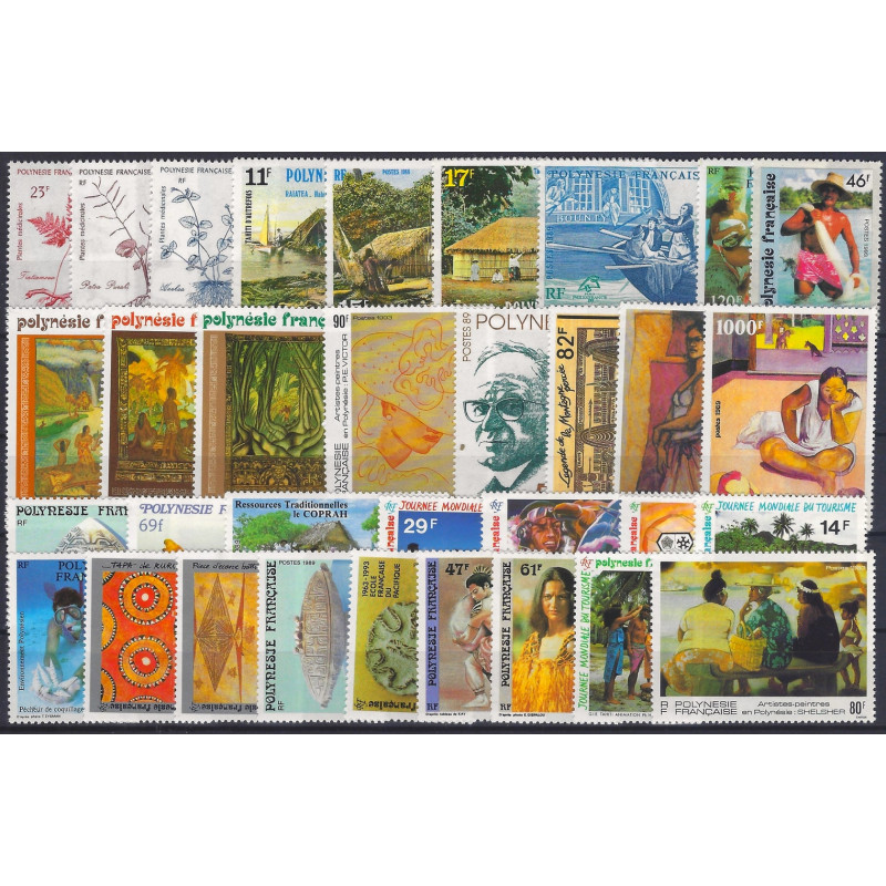 Polynésie Française lot de 33 timbres neufs** tous différents.