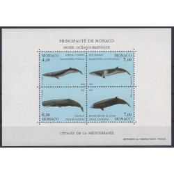 Monaco bloc-feuillet de timbres N°59 Cétacés neuf**.