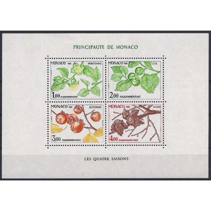 Monaco bloc-feuillet de timbres N°20 Les quatre saisons neuf**.