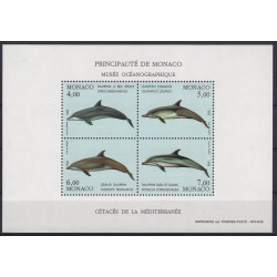 Monaco bloc-feuillet de timbres N°56 Cétacés neuf**.