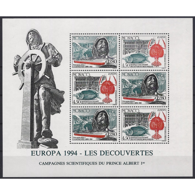 Monaco bloc-feuillet de timbres N°65 Europa neuf**.