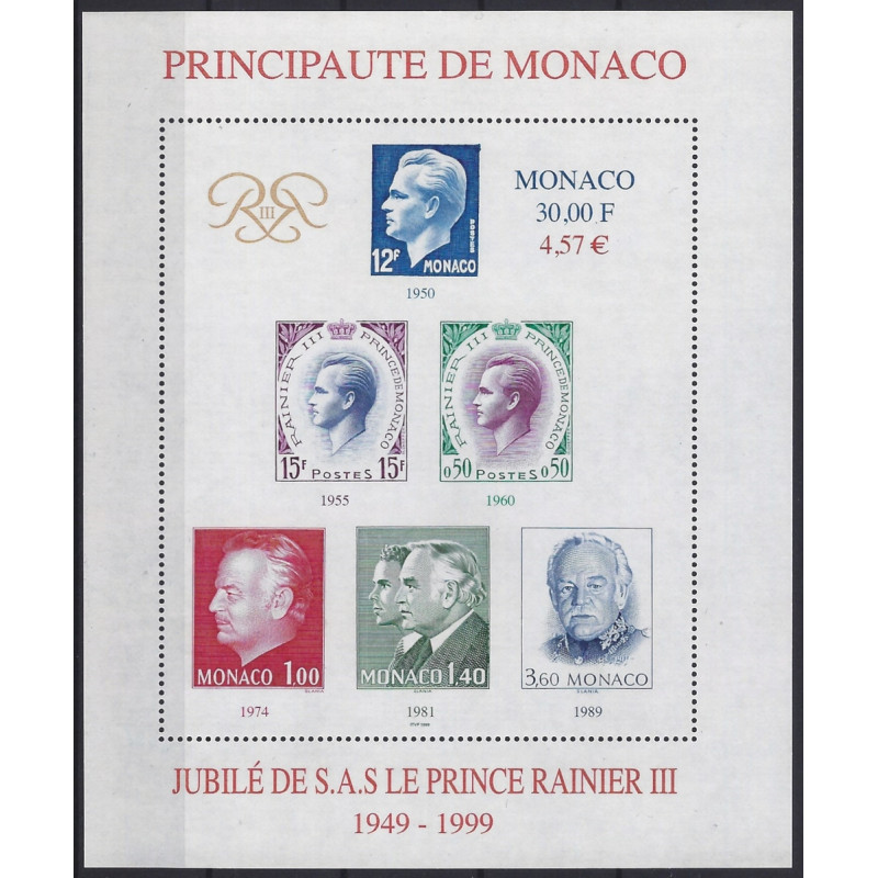 Monaco bloc-feuillet de timbres N°83 neuf**.