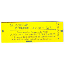 Carnet de 10 timbres type Marianne de Briat 2614-C3.
