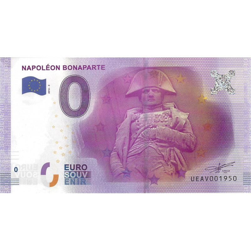 Billet touristique 0 Euro Souvenir – Napoléon Bonaparte – 2016.
