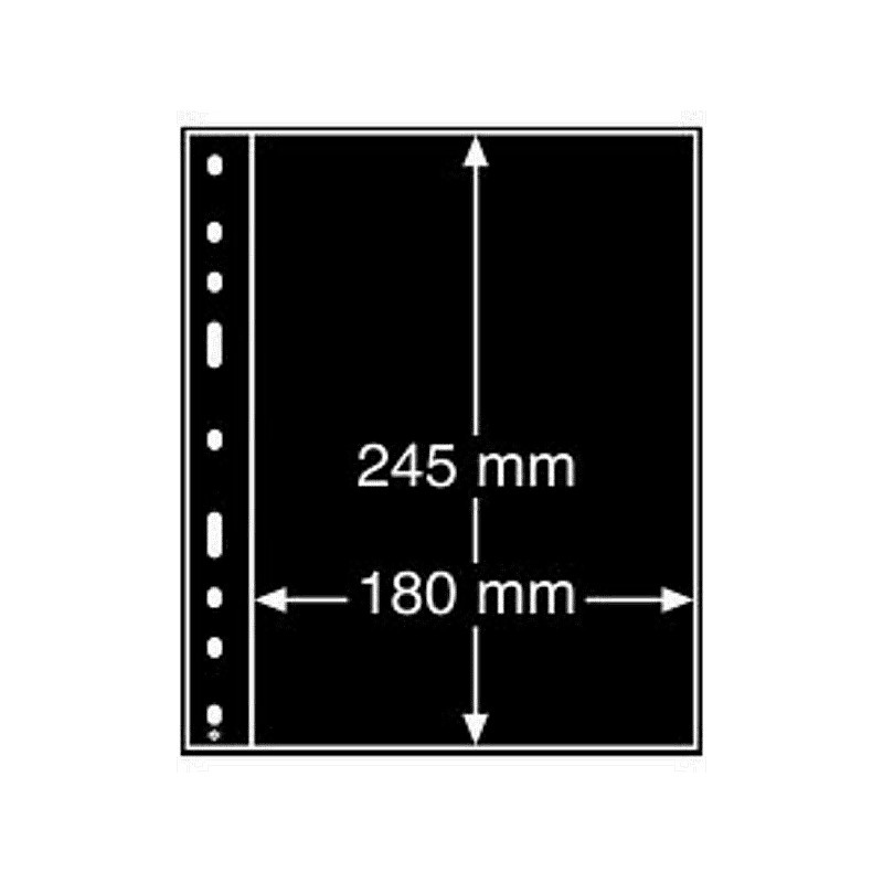 Recharges noires Optima à 1 compartiment pour mini-feuille de timbres.