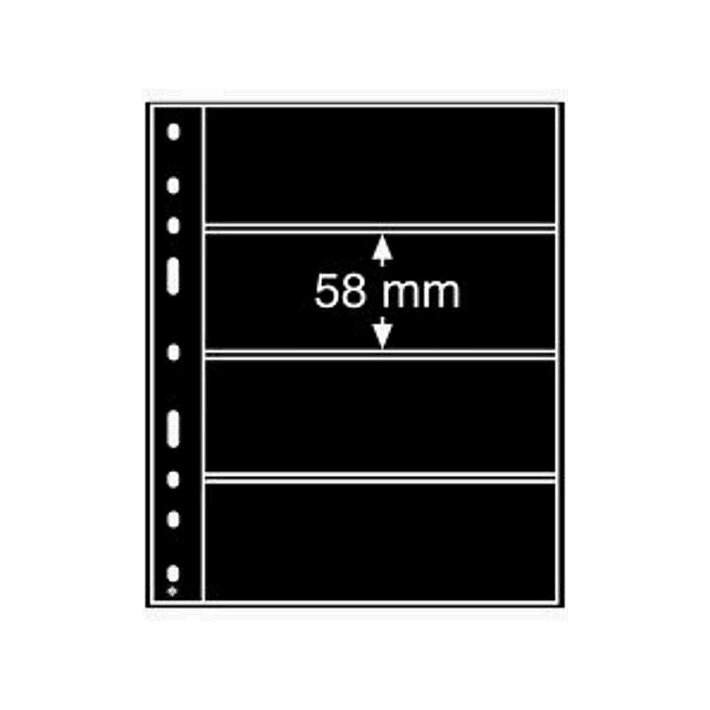 Recharges noires Optima à 4 bandes pour timbres-poste.