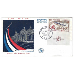 Philatec timbre N°1422b fonde bleu sur enveloppe premier jour.