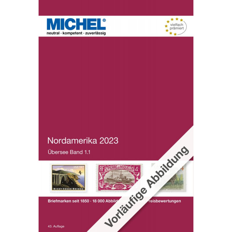 Catalogue de cotation Michel, timbres d'Amérique du Nord 2023.