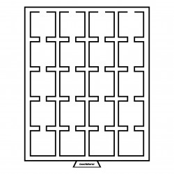 Médaillier numismatique Leuchtturm pour 20 capsules Quadrum, à fond noir.