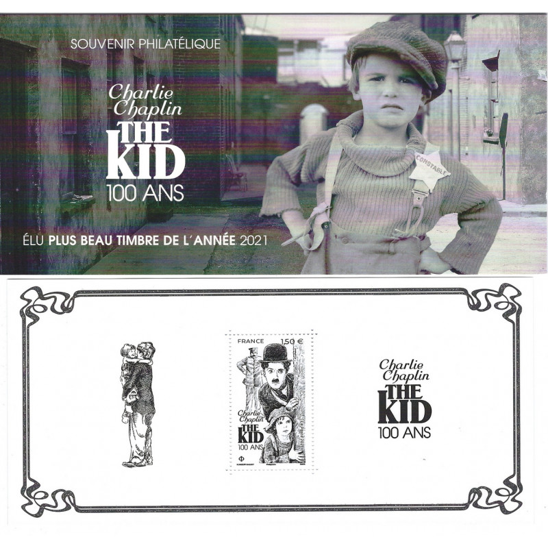 Bloc souvenir N°198 Charlie Chaplin The Kid - 100 ans neuf**.