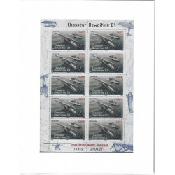 Feuillet 10 timbres Poste aérienne le chasseur Dewoitine D1 N°F92a neuf**.