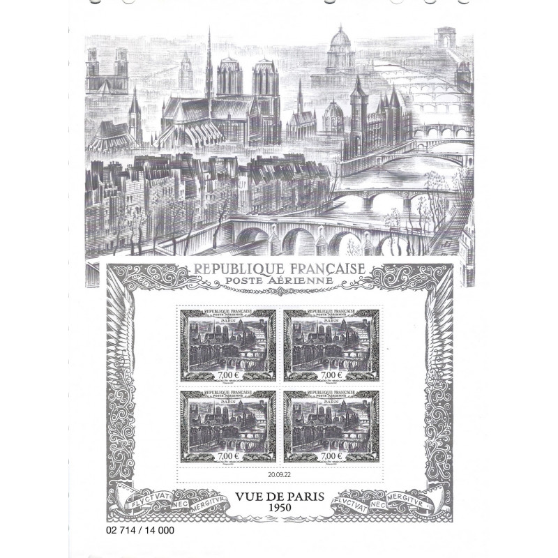 Affiche Salon Vue de Paris - Bloc de 4 timbres N°AFF93A.