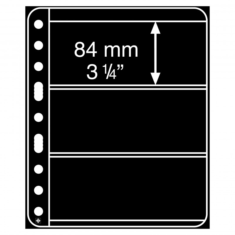 Feuilles extra rigide Vario-Plus Leuchtturm à 3 bandes noires.