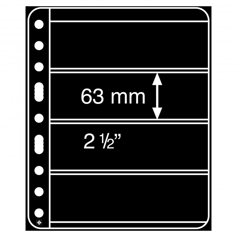 Feuilles extra rigide Vario-Plus Leuchtturm à 4 bandes noires.