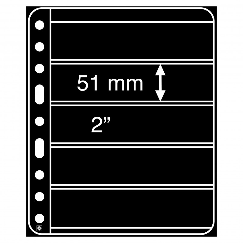 Feuilles extra rigide Vario-Plus Leuchtturm à 5 bandes noires.